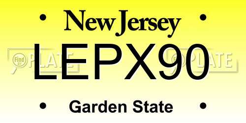 LEPX90 New Jersey License Plate