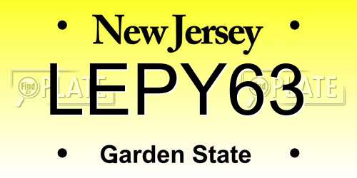 LEPY63 New Jersey License Plate