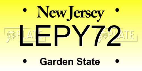 LEPY72 New Jersey License Plate