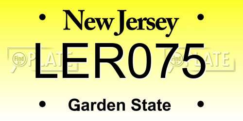 LER075 New Jersey License Plate