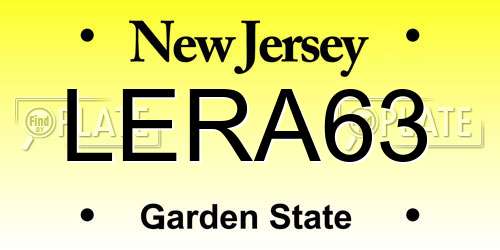 LERA63 New Jersey License Plate