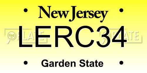 LERC34 New Jersey License Plate
