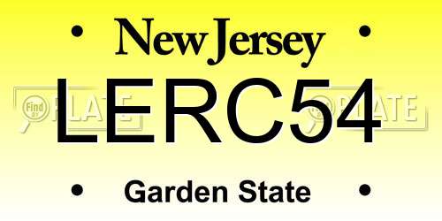 LERC54 New Jersey License Plate