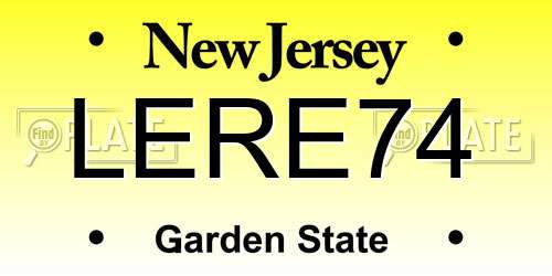 LERE74 New Jersey License Plate