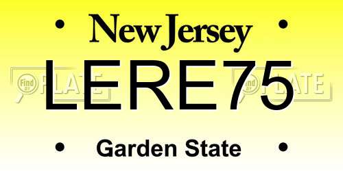 LERE75 New Jersey License Plate