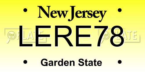 LERE78 New Jersey License Plate