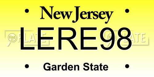 LERE98 New Jersey License Plate