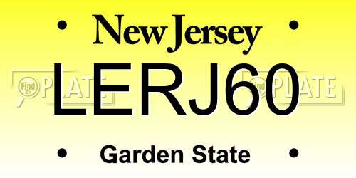 LERJ60 New Jersey License Plate