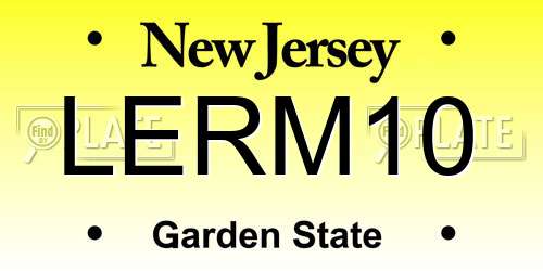 LERM10 New Jersey License Plate