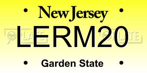 LERM20 New Jersey License Plate