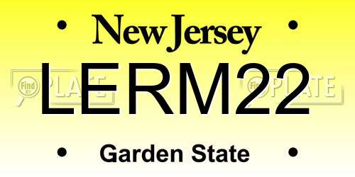 LERM22 New Jersey License Plate