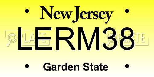 LERM38 New Jersey License Plate