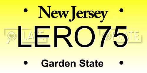LERO75 New Jersey License Plate
