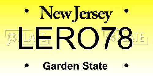 LERO78 New Jersey License Plate