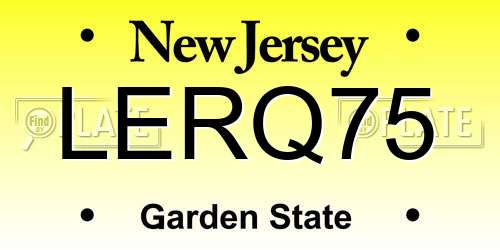 LERQ75 New Jersey License Plate