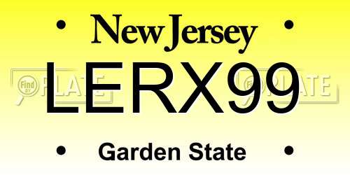 LERX99 New Jersey License Plate
