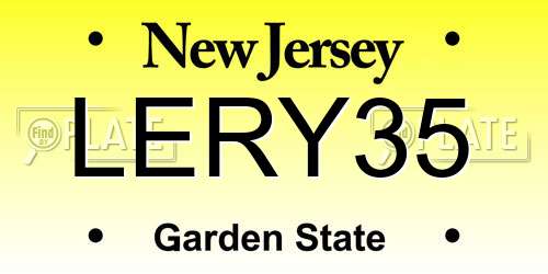 LERY35 New Jersey License Plate