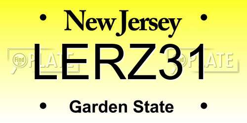LERZ31 New Jersey License Plate