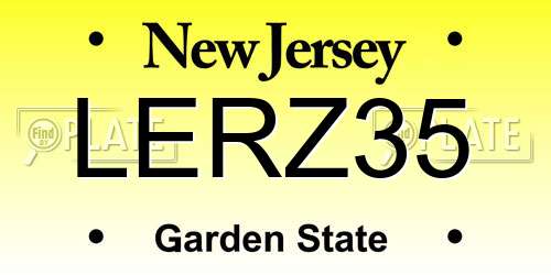 LERZ35 New Jersey License Plate