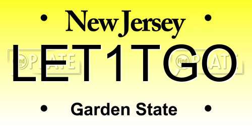 LET1TGO New Jersey License Plate