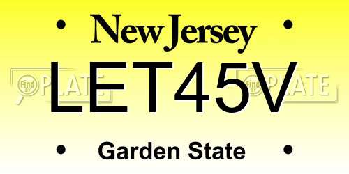 LET45V New Jersey License Plate