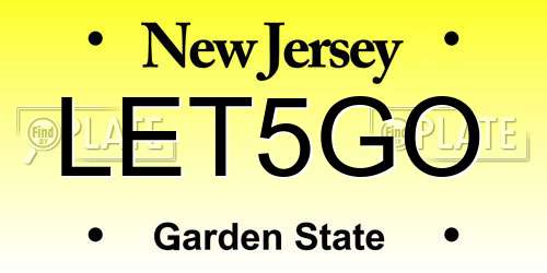 LET5GO New Jersey License Plate