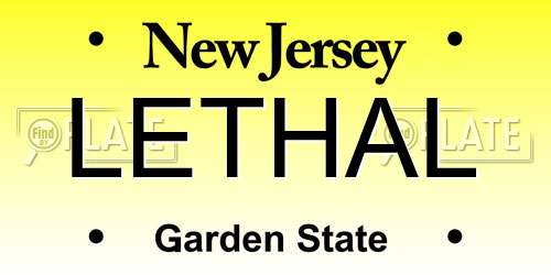 LETHAL New Jersey License Plate