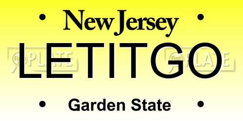 LETITGO New Jersey License Plate