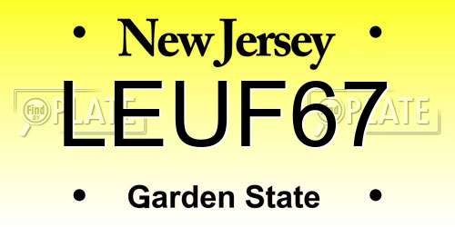 LEUF67 New Jersey License Plate