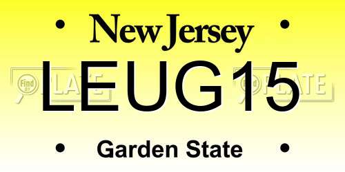 LEUG15 New Jersey License Plate