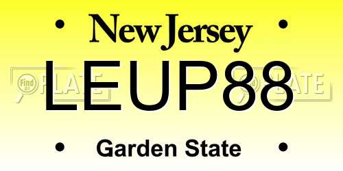 LEUP88 New Jersey License Plate