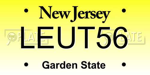 LEUT56 New Jersey License Plate