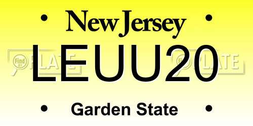 LEUU20 New Jersey License Plate