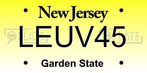 LEUV45 New Jersey License Plate