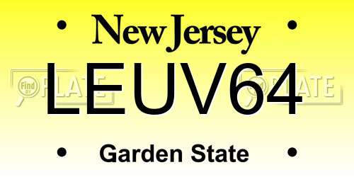 LEUV64 New Jersey License Plate