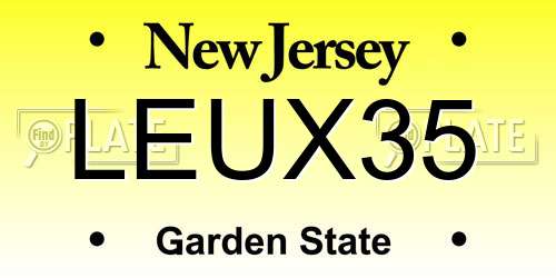 LEUX35 New Jersey License Plate