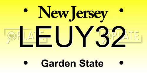 LEUY32 New Jersey License Plate