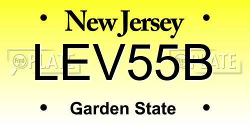 LEV55B New Jersey License Plate
