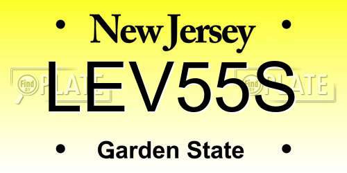 LEV55S New Jersey License Plate