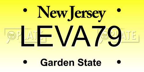 LEVA79 New Jersey License Plate