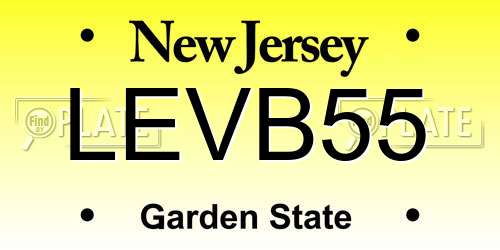 LEVB55 New Jersey License Plate