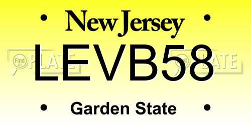 LEVB58 New Jersey License Plate