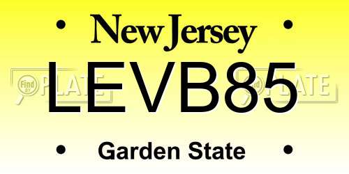 LEVB85 New Jersey License Plate