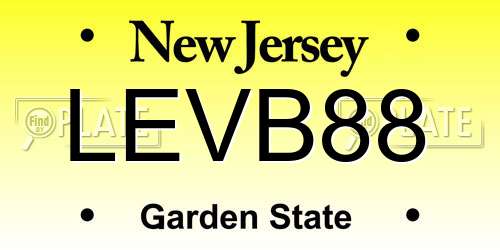 LEVB88 New Jersey License Plate