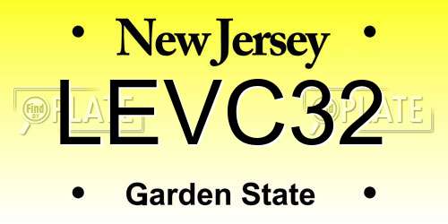 LEVC32 New Jersey License Plate