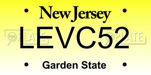 LEVC52 New Jersey License Plate