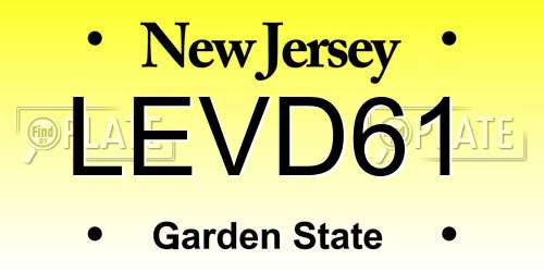 LEVD61 New Jersey License Plate