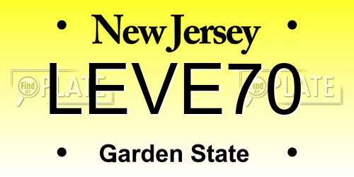 LEVE70 New Jersey License Plate
