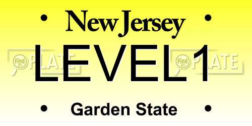 LEVEL1 New Jersey License Plate