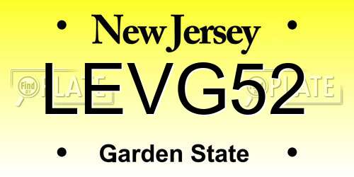 LEVG52 New Jersey License Plate